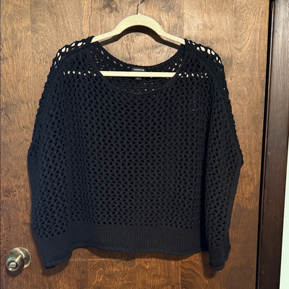 Torrid Black Open-Knit Women's crop Sweater